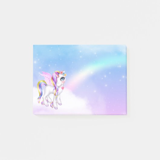Post-it® Belle licorne avec Rainbow Mane (Devant)