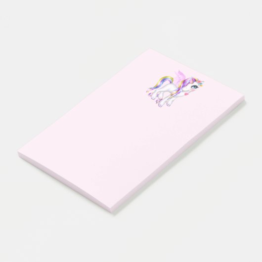 Post-it® Belle licorne avec Rainbow Mane & Tail (Incliné)