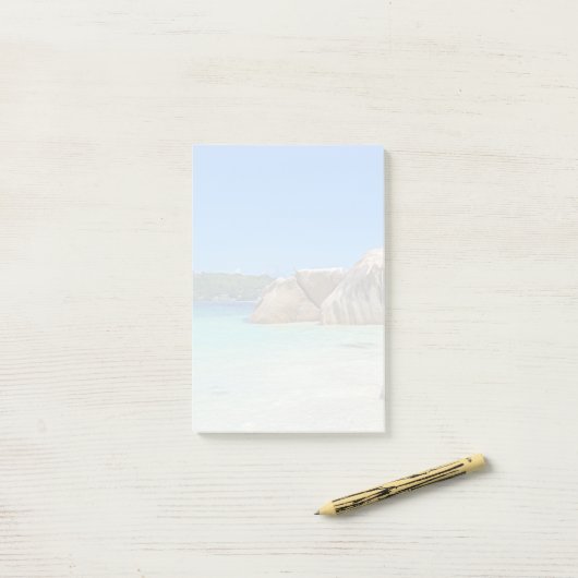 Post-it® Belle Mer Tropicale Côte Rocheuse (Sur un bureau)