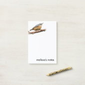 Post-it® Belle Nuthatch à poitrine rouge sur une branche (Sur un bureau)