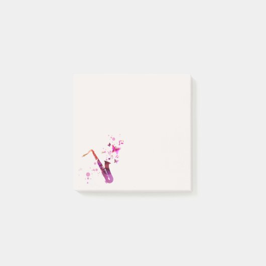 Post-it® Belle papeterie de saxophone fille (Devant)