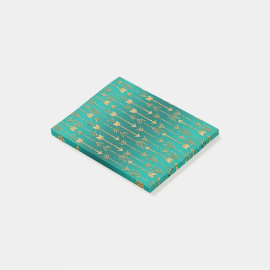 Post-it® Belle parties scintillant en faux or tendance flèc (Incliné)