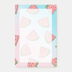 Post-it® Belle pastèque d'été motif pastel rose & bleu