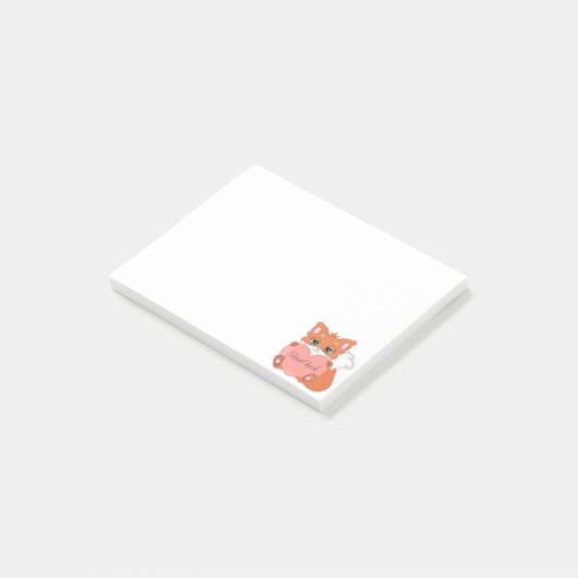 Post-it® Belle Petite Fox Post-it Notes (Incliné)