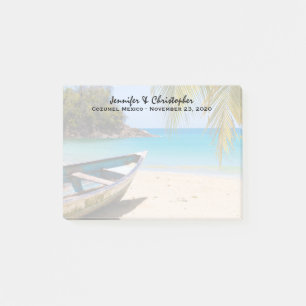 Post-it® Belle plage tropicale avec un Mariage en bateau