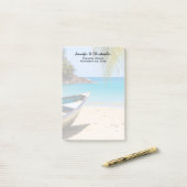 Post-it® Belle plage tropicale avec un Mariage en bateau (Sur un bureau)