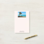 Post-it® Belle Plage Tropicale Palmier Venté (Sur un bureau)