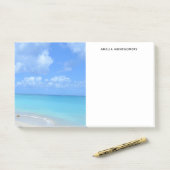 Post-it® Belle Plage Tropicale Turquoise (Sur un bureau)