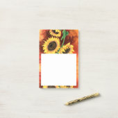 Post-it® Belle Trois Tournesols - Peinture Art Migné - (Sur un bureau)