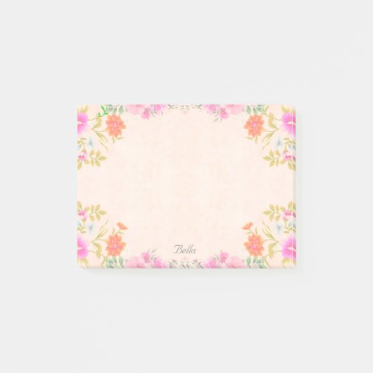 Post-it® Belles Fleurs aux Couleurs Pastel (Devant)