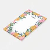 Post-it® Belles fleurs boho - Nom personnalisé (Incliné)