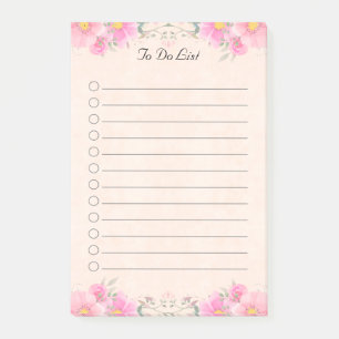 Post-it® Belles fleurs en couleurs pastel à faire Liste