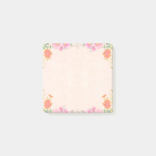 Post-it® Belles fleurs en couleurs pastel Notes (Devant)