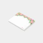 Post-it® Belles fleurs roses à l'aquarelle et calligraphie (Incliné)