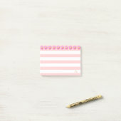 Post-it® Belles fleurs roses et rayures (Sur un bureau)