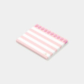 Post-it® Belles fleurs roses et rayures (Incliné)