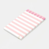 Post-it® Belles fleurs roses et rayures (Incliné)