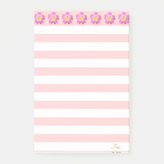 Post-it® Belles fleurs roses et rayures (Devant)