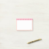 Post-it® Belles fleurs roses sur fond rose et blanc (Sur un bureau)
