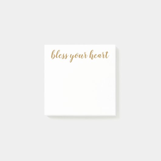 Post-it® Bénissez votre coeur Gold Script (Devant)
