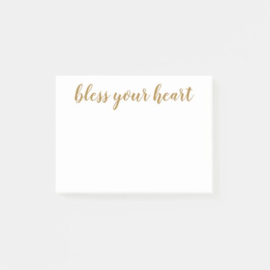 Post-it® Bénissez votre coeur Gold Script (Devant)