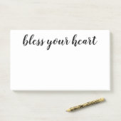 Post-it® Bénissez votre coeur Script noir (Sur un bureau)