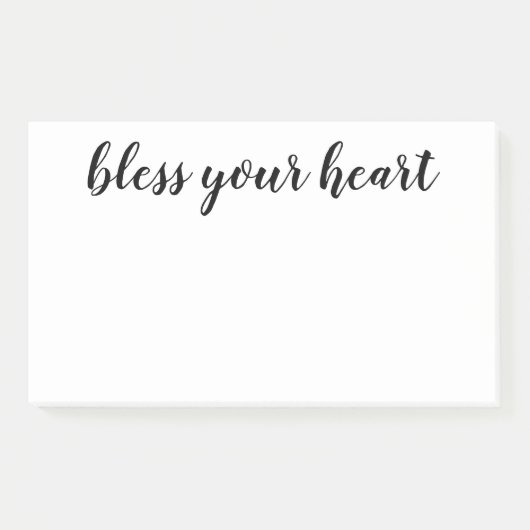 Post-it® Bénissez votre coeur Script noir (Devant)