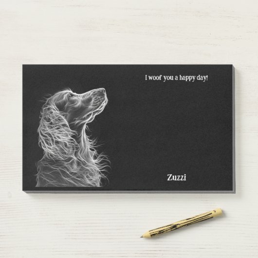 Post-it® Bergamasco Nom du chien d'art Abstrait (Sur un bureau)