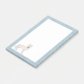 Post-it® Berger blanc blanc blanc GSD Cartoon Chien bleu (Incliné)