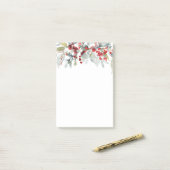 Post-it® Berries d'hiver Verdure Feuillage Mariage Noël (Sur un bureau)