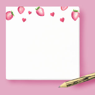 Post-it® Berry First Birthday Party Coeurs fraises