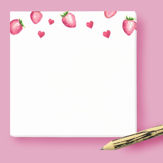 Post-it® Berry First Birthday Party Coeurs fraises