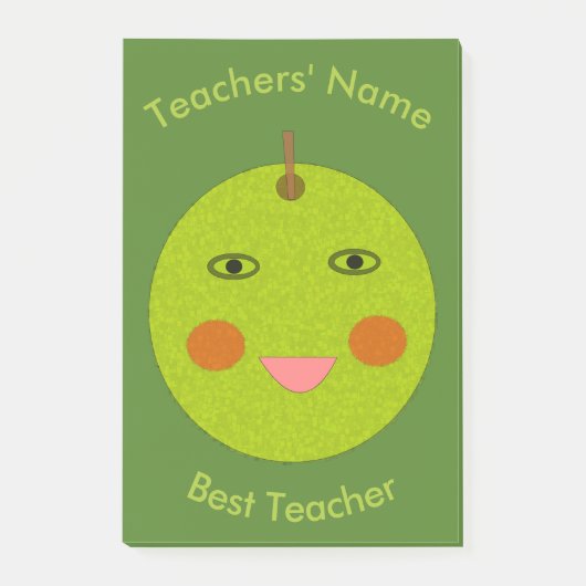 Post-it® Best Teacher Happy Apple Custom Post it note (Devant)