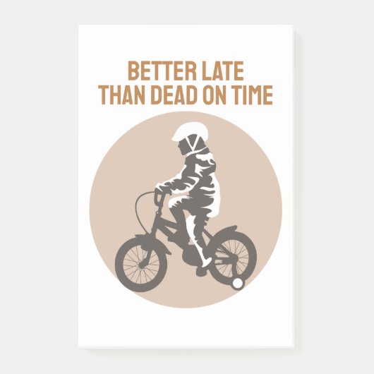Post-it® Better Late Than Dead on Time - Biker Design (Devant)