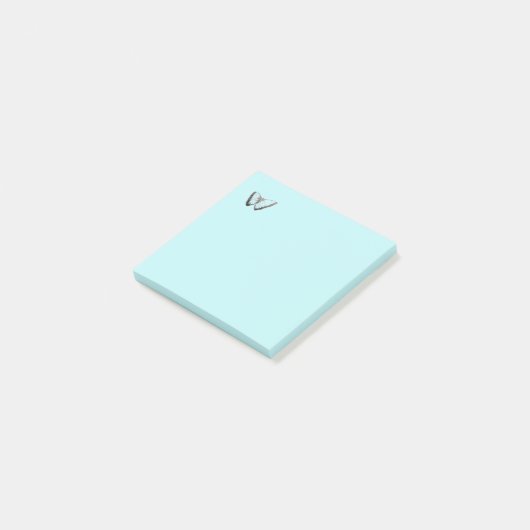 Post-it® Beurre bleu clair de conception Bouton clair Post- (Incliné)
