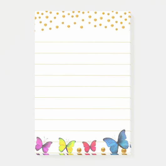 Post-it® Beurre Multicolore et Confetti Or (Devant)