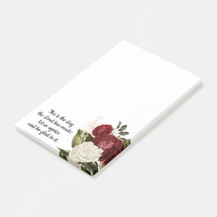 Post-it® Bible Verse Floral Vintage Rouge Blanc