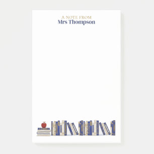 Post-it® Bibliothèque de livres Apple Blue Gold personnalis