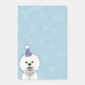 Post-it® Bichon mignon Frise utilisant un casquette de (Devant)
