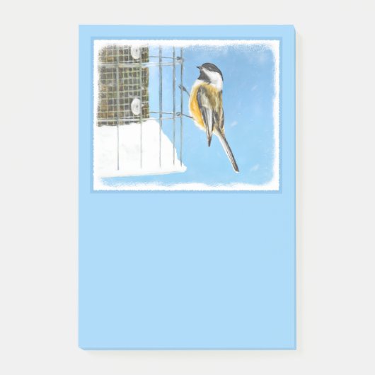 Post-it® Bickadee sur la peinture d'alimentation - Oiseaux  (Devant)