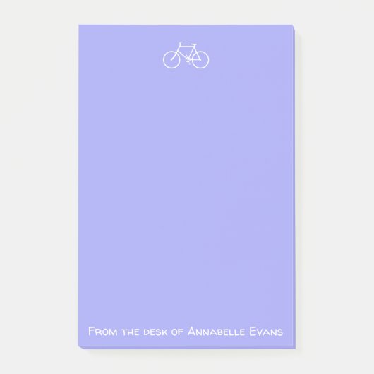 Post-it® Bicyclette blanche sur la violette (Devant)