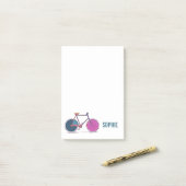 Post-it® Bicyclette couleur ligne dessin personnalisé (Sur un bureau)