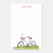 Post-it® Bicyclette personnalisée avec Bloc-notes à fleurs (Devant)