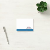 Post-it® Bicyclette rose bordure à motif bleu (Bureau)