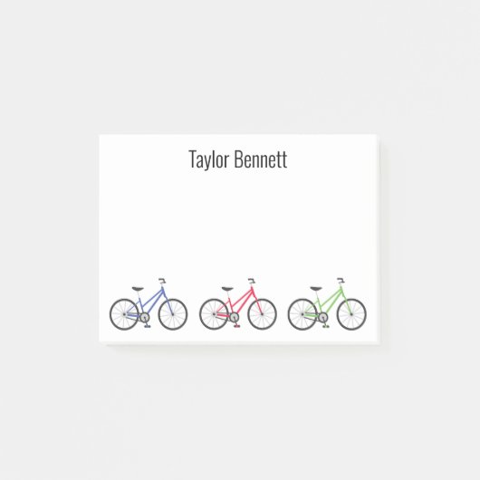 Post-it® Bicyclettes colorées Bloc-notes post-it personnali (Devant)