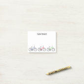 Post-it® Bicyclettes colorées Bloc-notes post-it personnali (Sur un bureau)