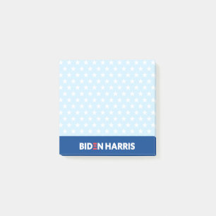 Post-it® Biden Harris White Stars Motif Light Blue