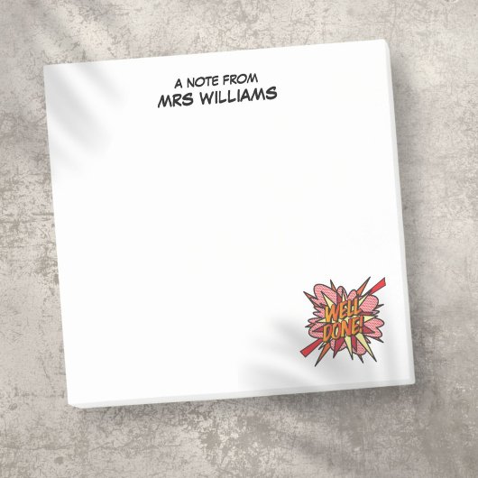 Post-it® BIEN FAIT Nom personnalisé Fun Retro Comic Book