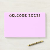 Post-it® bienvenue 2022 ! (Sur un bureau)