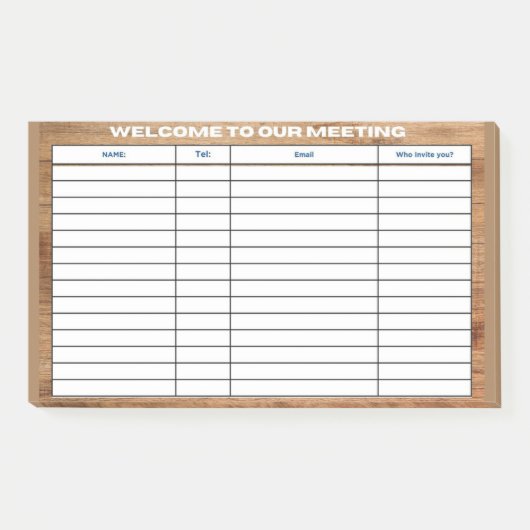 POST-IT® BIENVENUE À NOTRE RÉUNION (Devant)